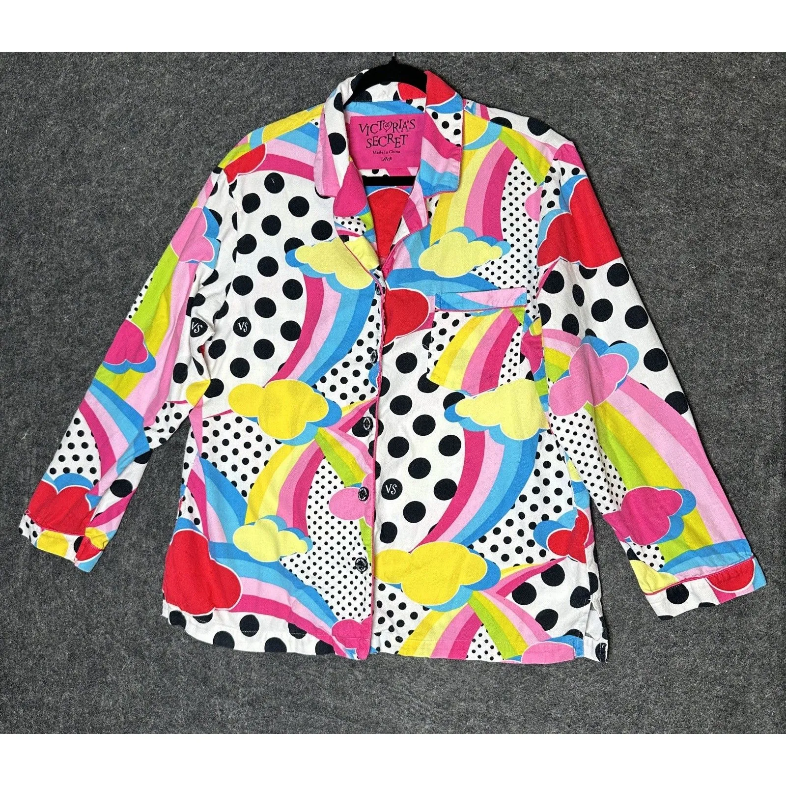 Victorias Secret Afterparty Flannel Pajama Set Pajama SZ L Y2K rainbow colorfull - Image 2