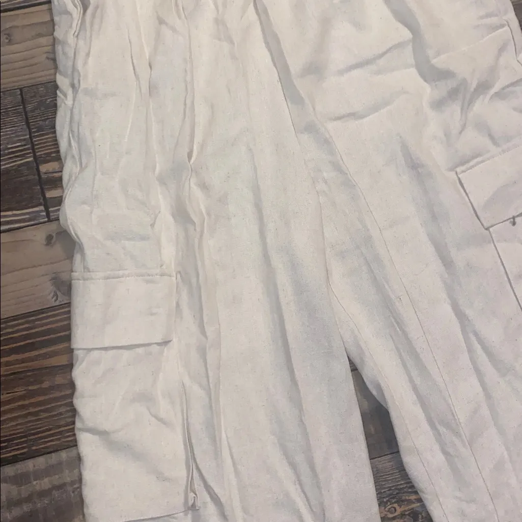 Monteau Los Angeles Sleeveless linen blend Jumpsuit size Large - Image 4