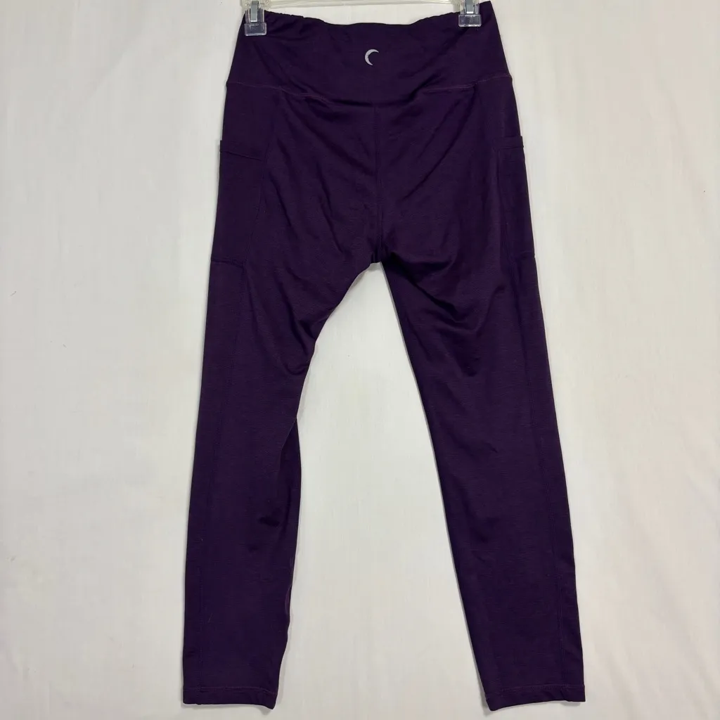 Zyia Active Hi-Rise Legging Womens M Purple Plum Side Pockets 7/8 Athletic Gym - Image 2