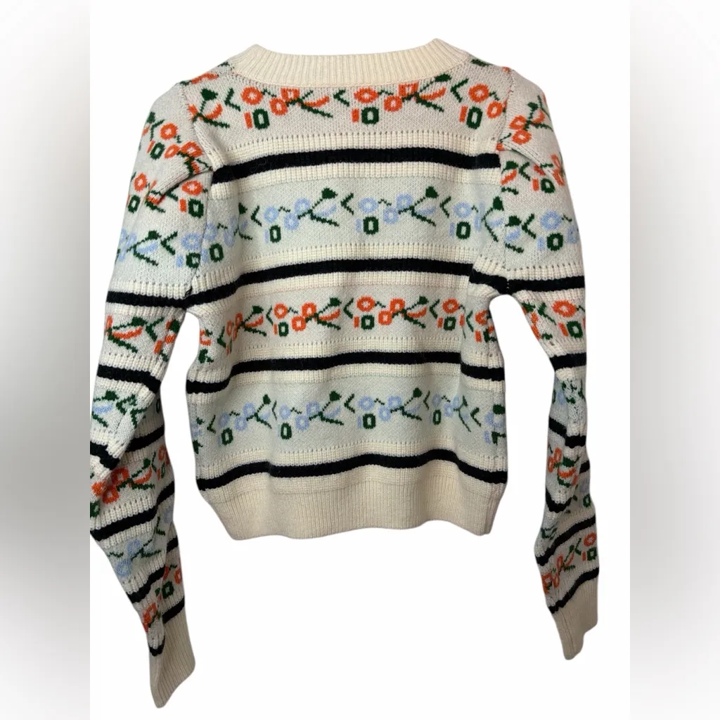 Roolee Cream Floral Patterned Sweater - Image 2