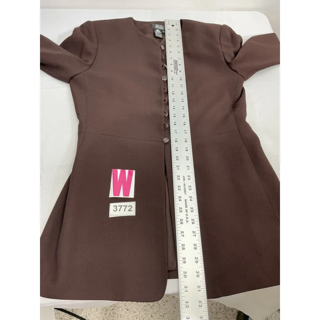 Womans Morgan Taylor Studio 10 Brown Long Sleeve Button Down Lined Dress Jacket - Image 6