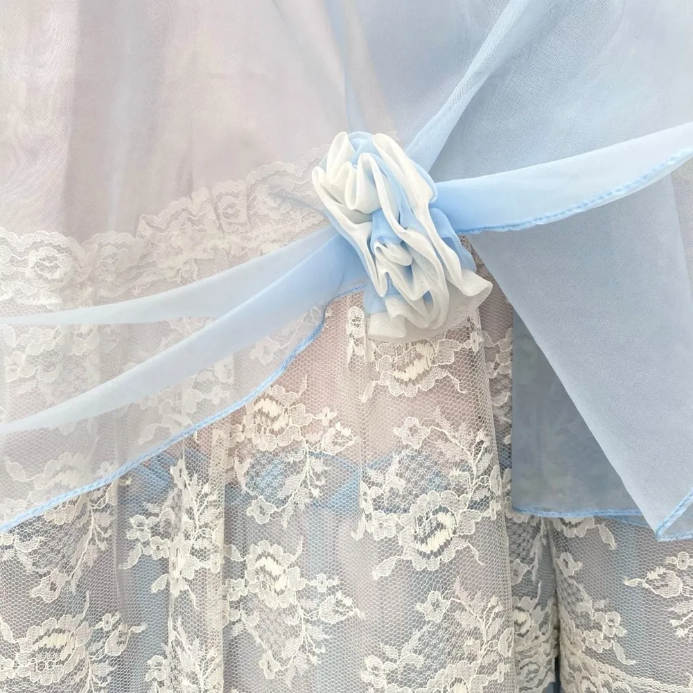 V i n t a g e Gowns By Andrea Of California 1970’s Dress Blue Size 12 - Image 6