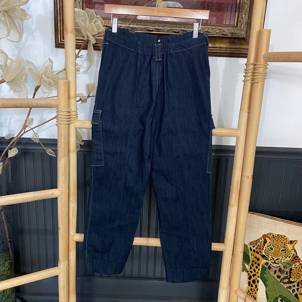 Cinq à Sept Kelly Denim Cargo Jogger Dark Wash High Waist Jeans - Image 8