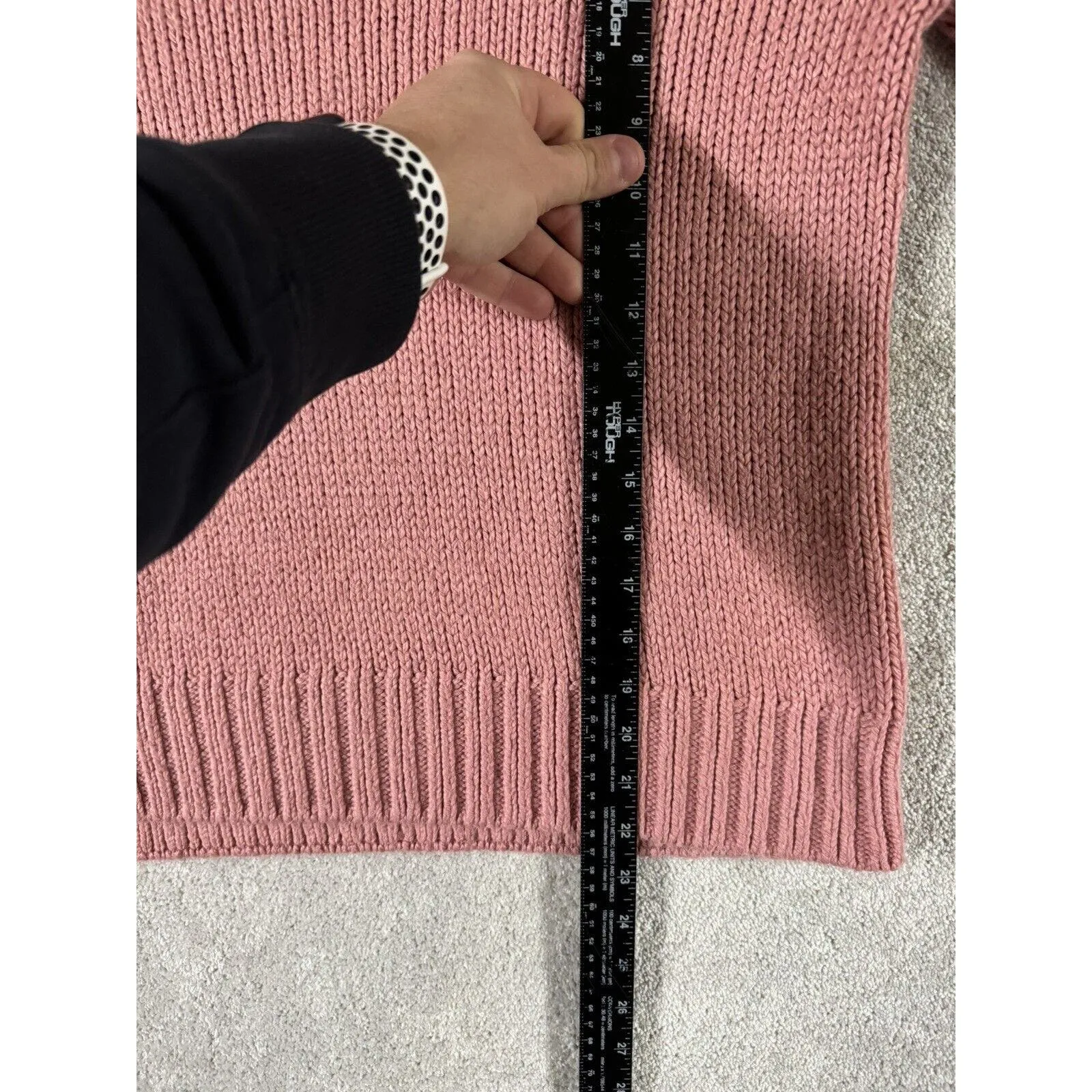 Retired VICTORIA'S SECRET PINK Boyfriend Sweater Chunky Knit‎ Blue Oversize XS - Image 7