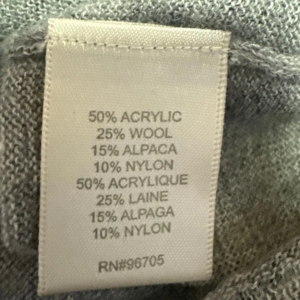 Rebecca Taylor Wool Gray Leopard Animal Print Button Up Cardigan Sweater Top S - Image 4