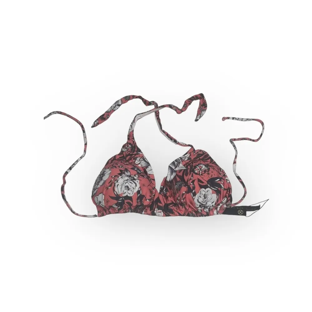 new Vix ⁂ Print String Bikini Triangle Halter Top ⁂ Pink Floral ⁂ Large ⁂ D Cup - Image 8