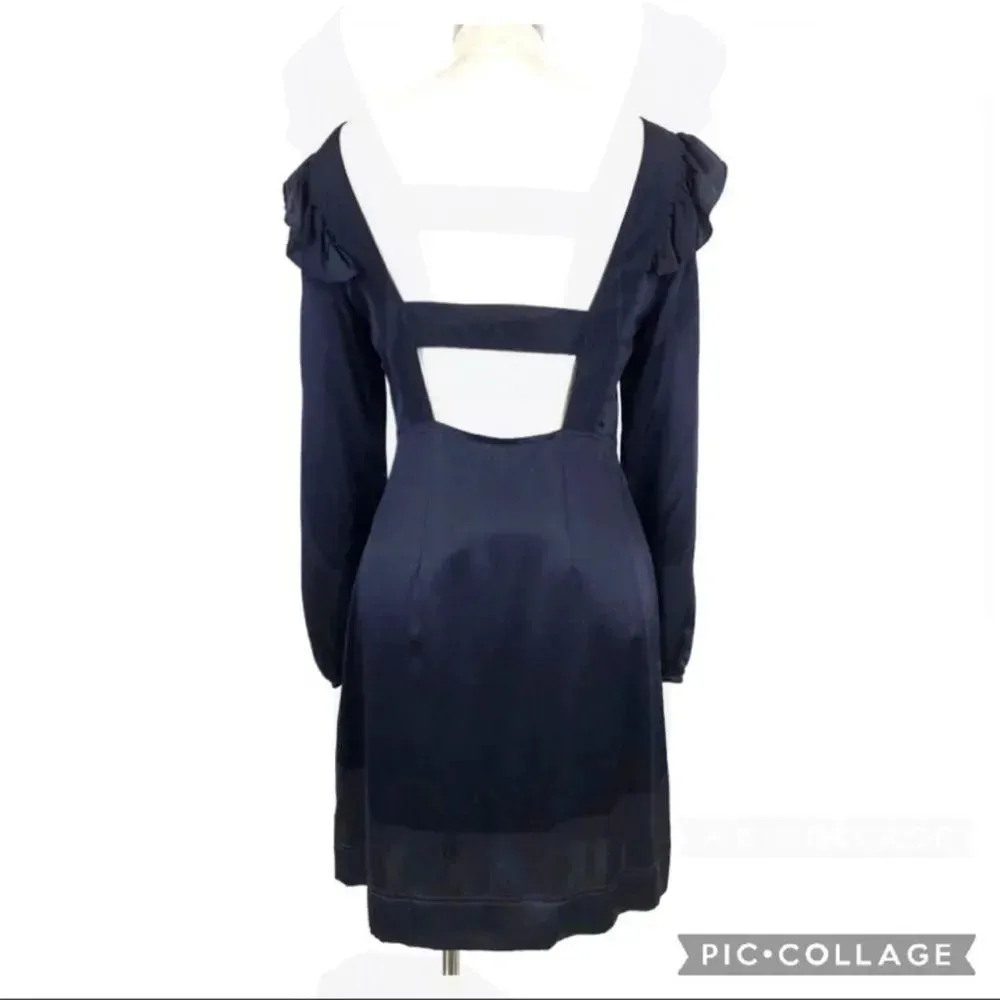 SEE‎ BY CHLOE 100% Silk Victorian Inspired Navy Mini Dress 4 - Image 5