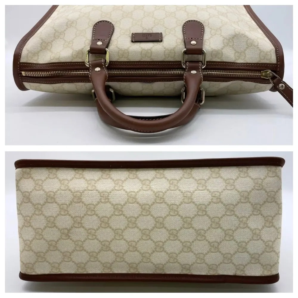 Gucci  Cream and Brown Tote Bag with Signature GG Monogram - Image 16