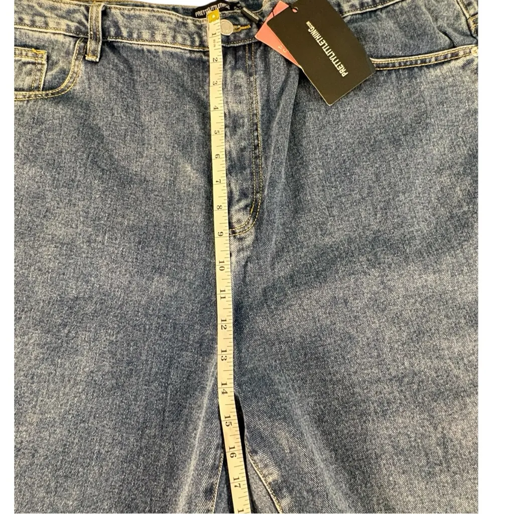 PrettyLittleThing Vintage Wash Split Women’s Plus Size 20 Wide Leg Jeans NWT - Image 7