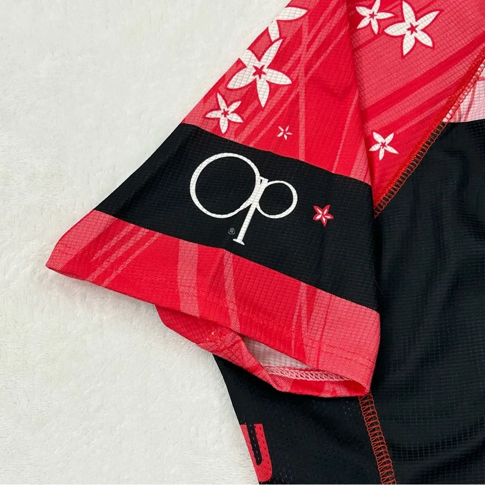 OP Girls Learn To Ride Bicycle Cycling Red Black 1/2 Zip Jersey Shirt Women’s M - Image 2