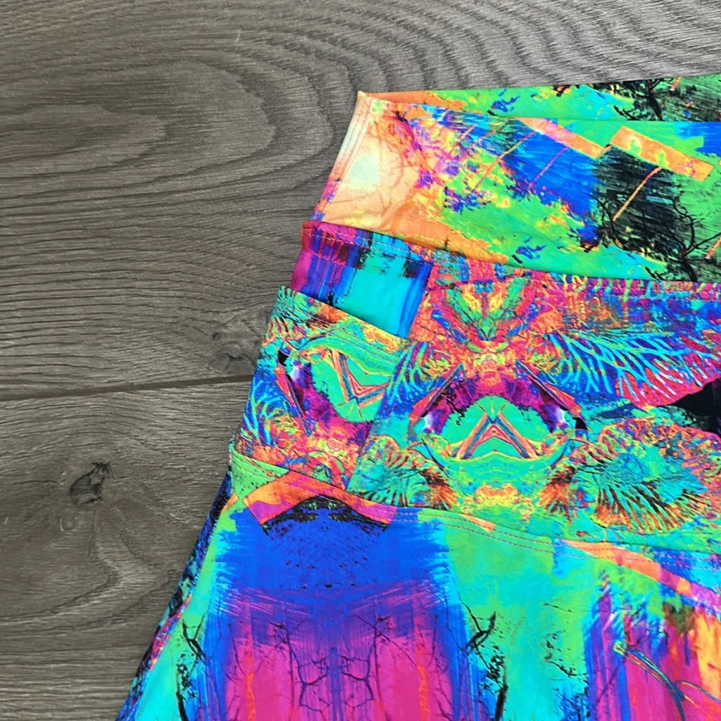 Dona Jo 17" Multicolor‎ High Rise Tennis Golf Skirt Skort Size Large Blue - Image 4