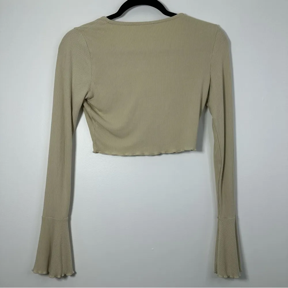 Free People Intimately Soul Mate Lounge Ribbed Beige Crop Top Size XS - Image 2