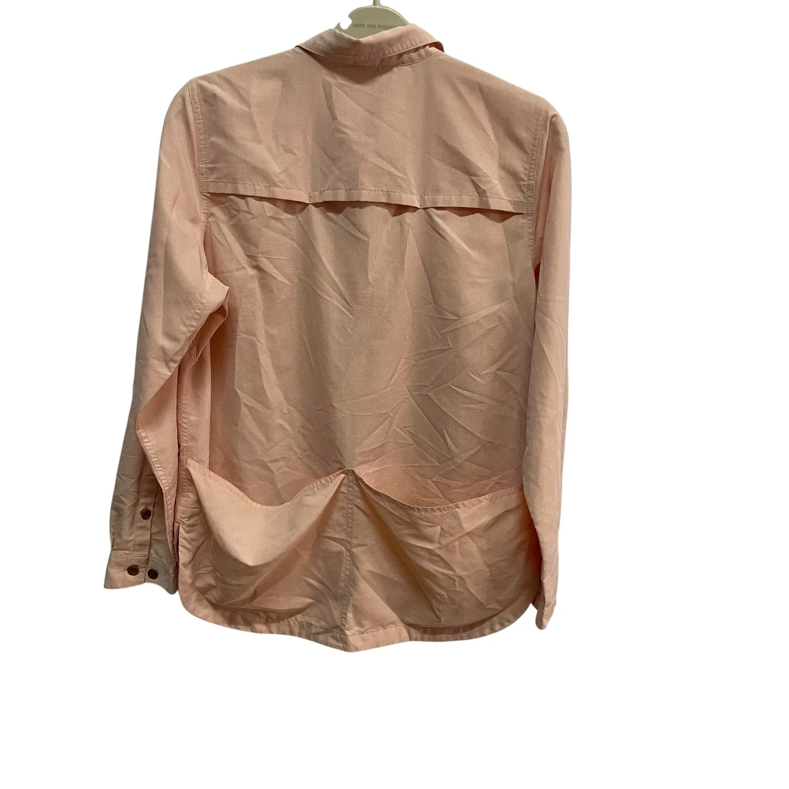 Duluth Trading Co. Womens Button Down Roll Tab Sleeve Pink‎ Utility Shirt Medium Pink - Image 5