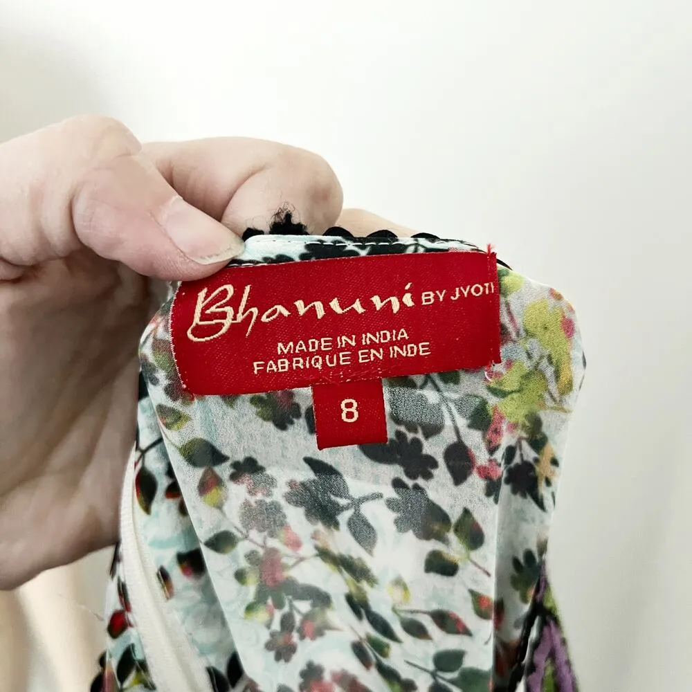 [Anthropologie] Bhanuni By Jyoti Libra Embroidered Floral Print Tunic Dress Sz 8 - Image 12