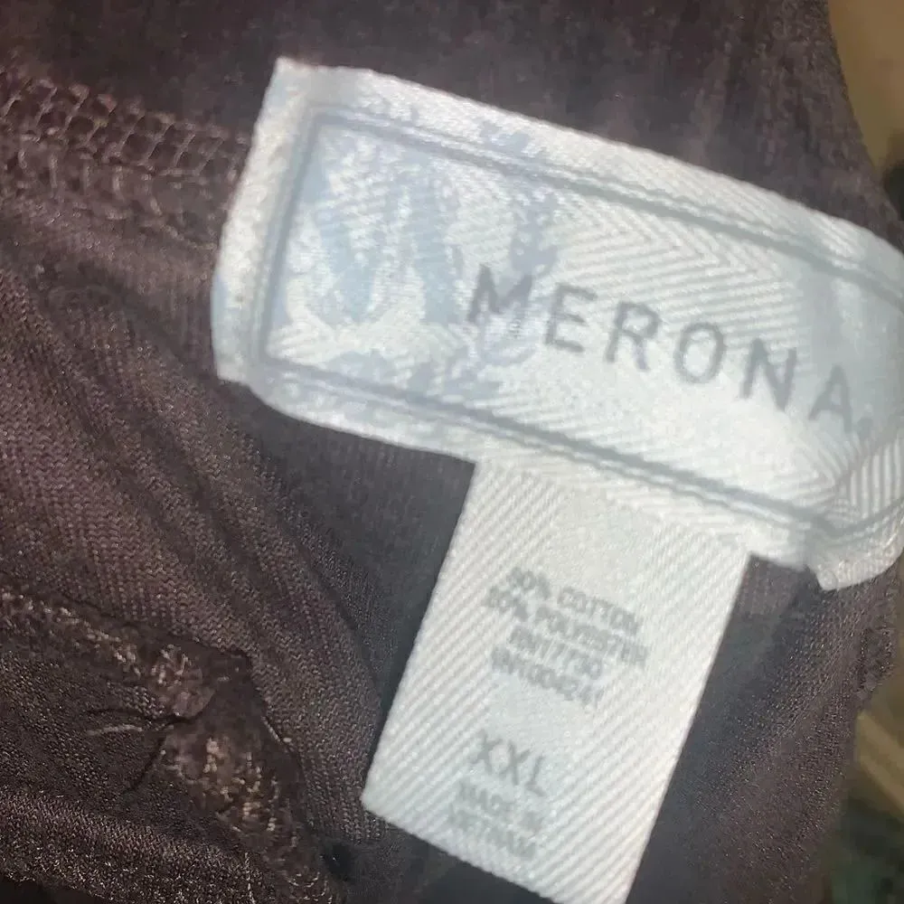 Vintage y2k brown velour flare pants Size XXL - Image 3