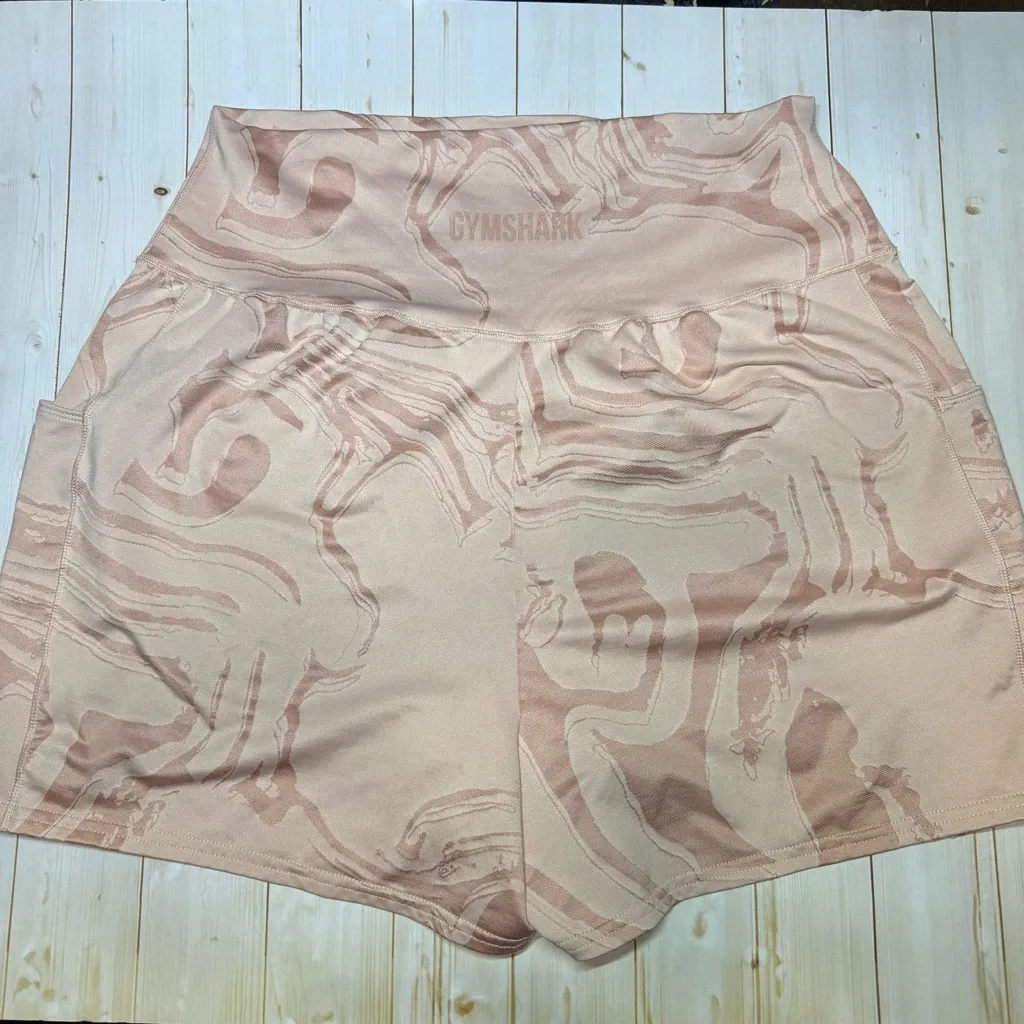 Gymshark Power Jacquard Light Pink Shorts - Image 2