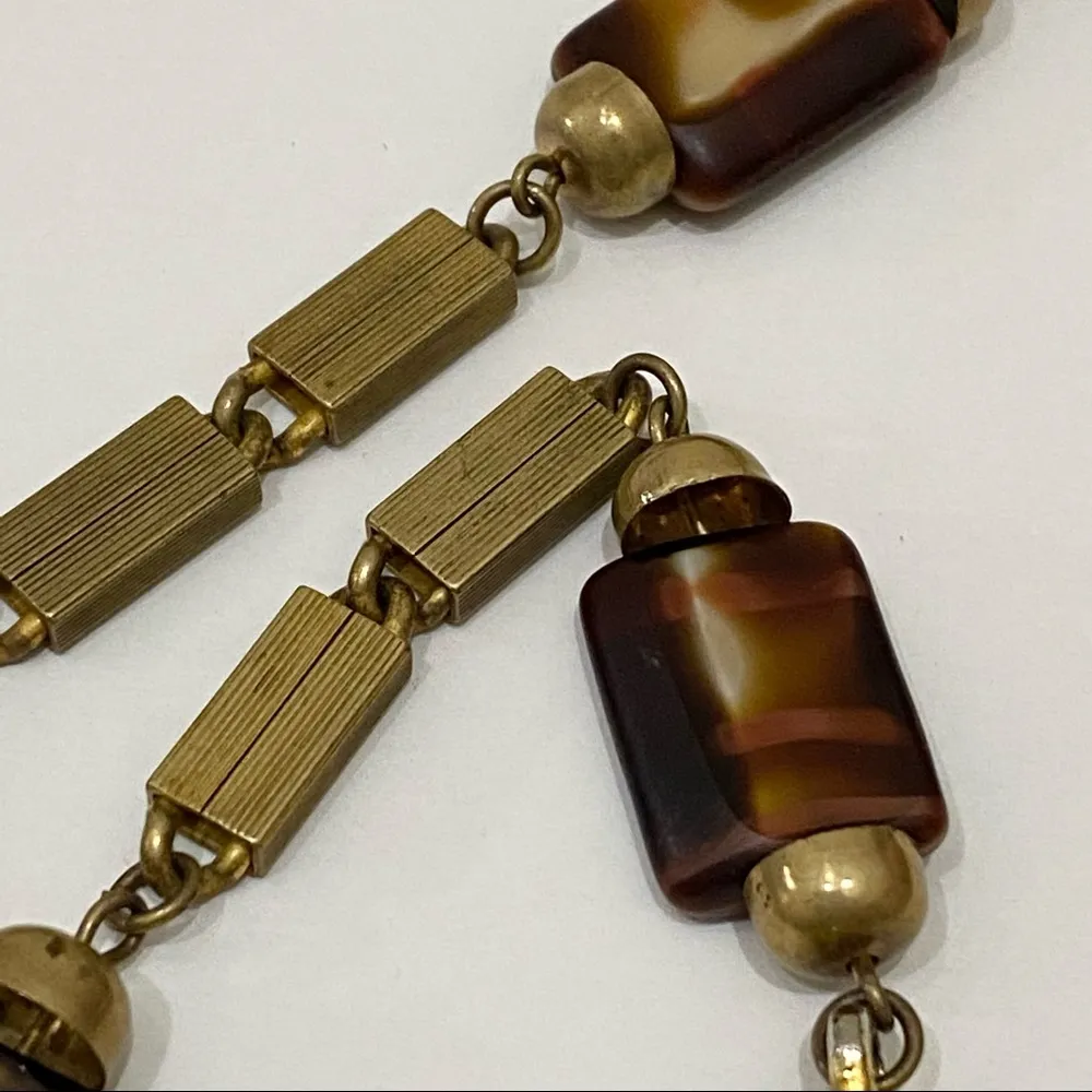 Vintage Miriam Haskell Beaded Long Necklace Brown - Image 12