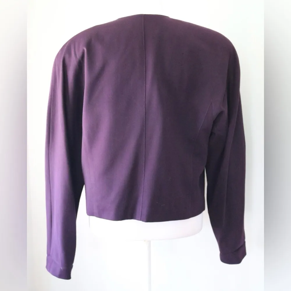 Vintage ‘90s Paul Stanley 100% Pure Wool Purple Single Breasted Blazer Size 10 - Image 6