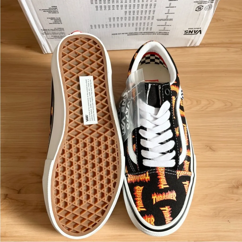 Vans Old Skool Thrasher All Over
Flame Logo Women 8.5 US Mens 7.0 US - Image 9