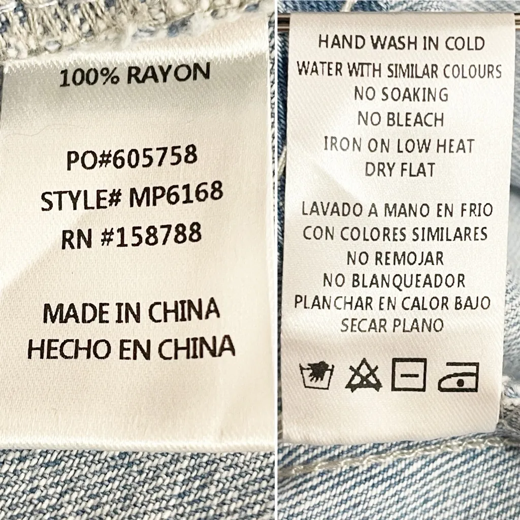 MABLE Wide Leg Pleated Denim Pants Women’s Size Small Light Wash High Rise Boho Blue - Image 10