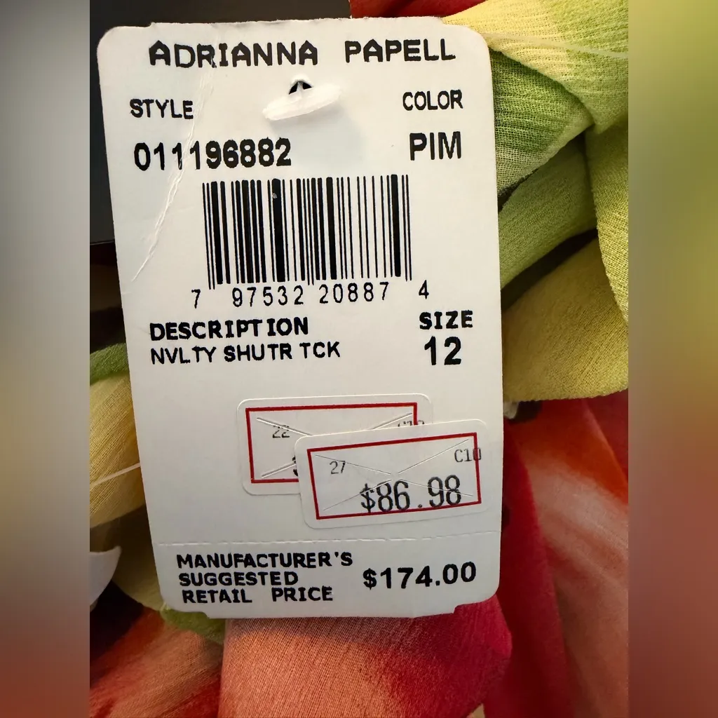 Adrianna Papell Vibrant Tiered Floral Midi Cocktail Dress NWT - Image 6