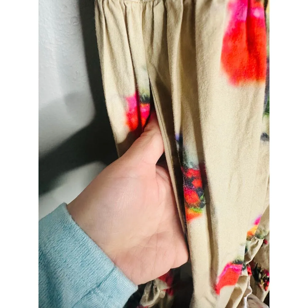 ADAM LIPPES COLLECTIVE Khaki Crewneck Hourglass Tiered Poplin Maxi Dress Size 2 - Image 13