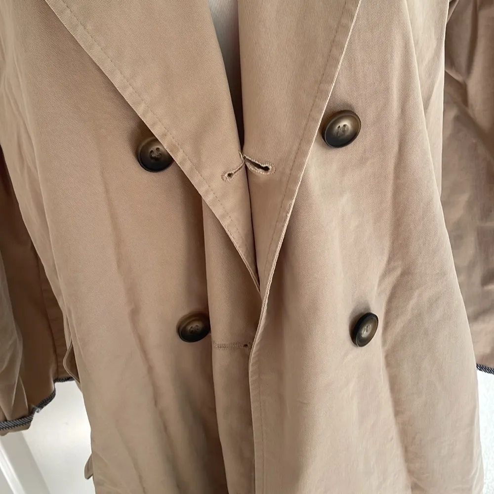 Gorgeous Tan Topshop Long Buttoned Trench Coat - Image 8