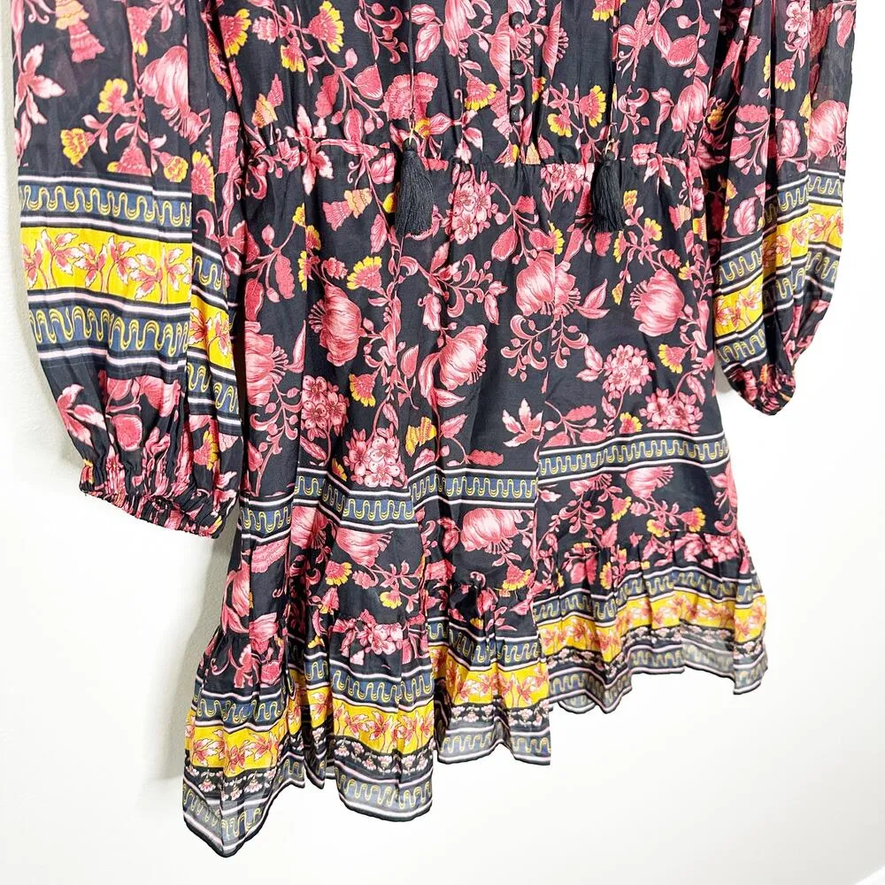 Alice + Olivia Womens Dress Sedona Mandarin Collar Floral Black Multi Size 8 - Image 5