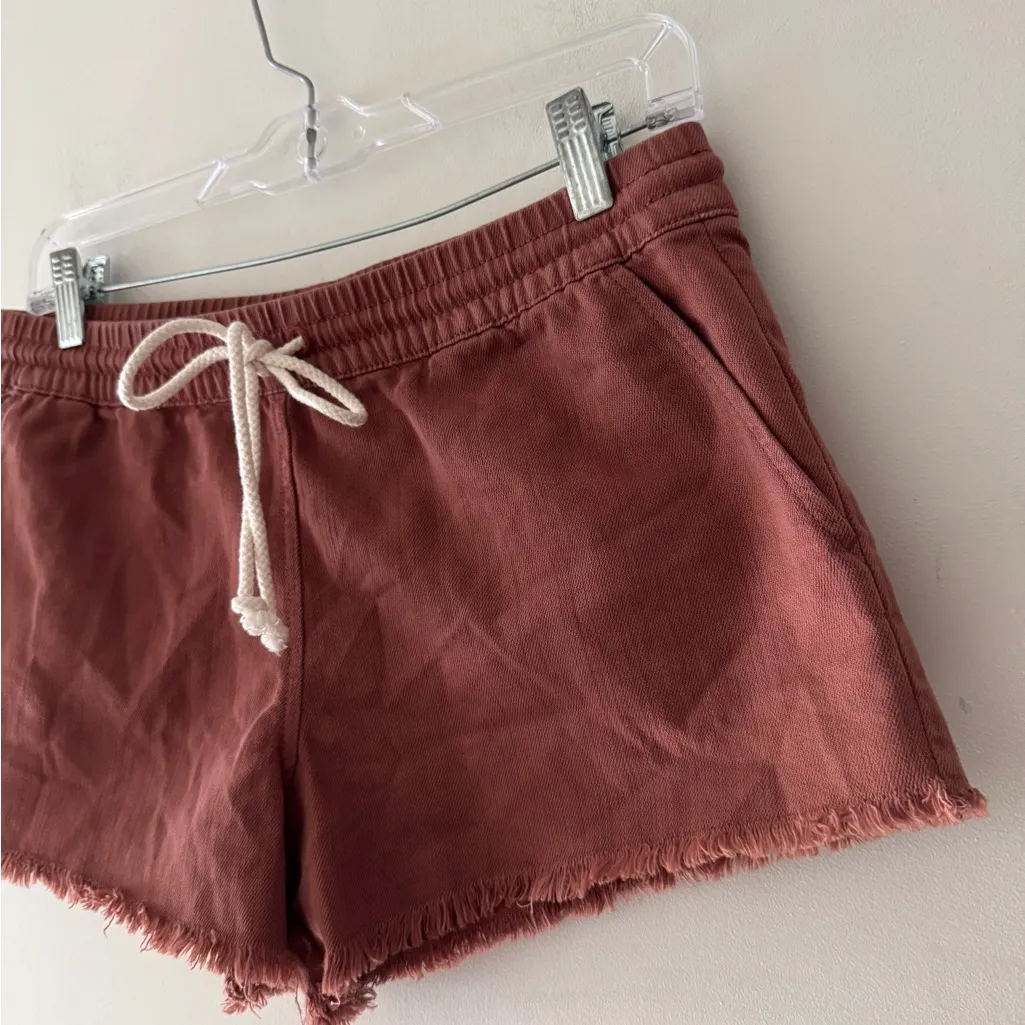 Aerie Salmon Pink Beachy Cutoff Lounge Shorts Elastic Waist - Image 2