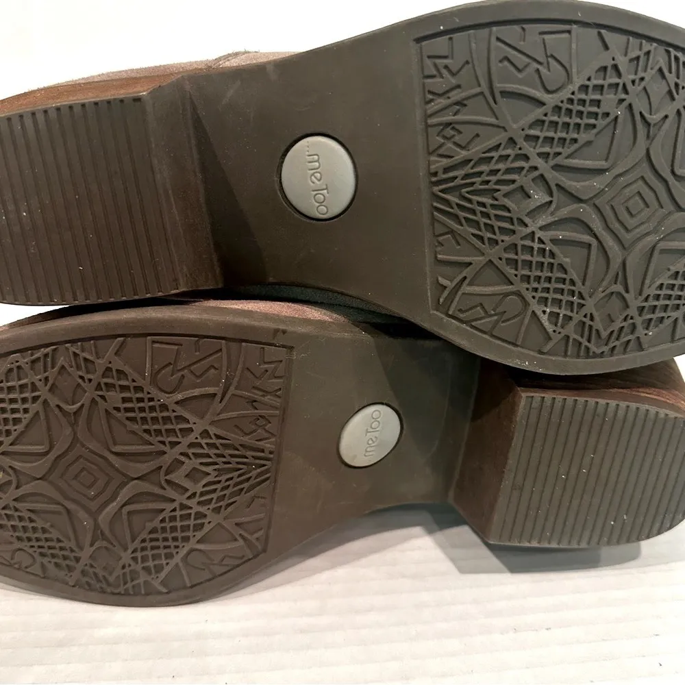 Me Too Suede Slip On Studded Ankle Bootie Womens 9W Tan Boho Western Hippie NWOT - Image 7