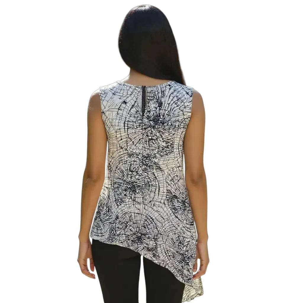 Akira Chicago Asymmetrical Blouse Black - Image 2