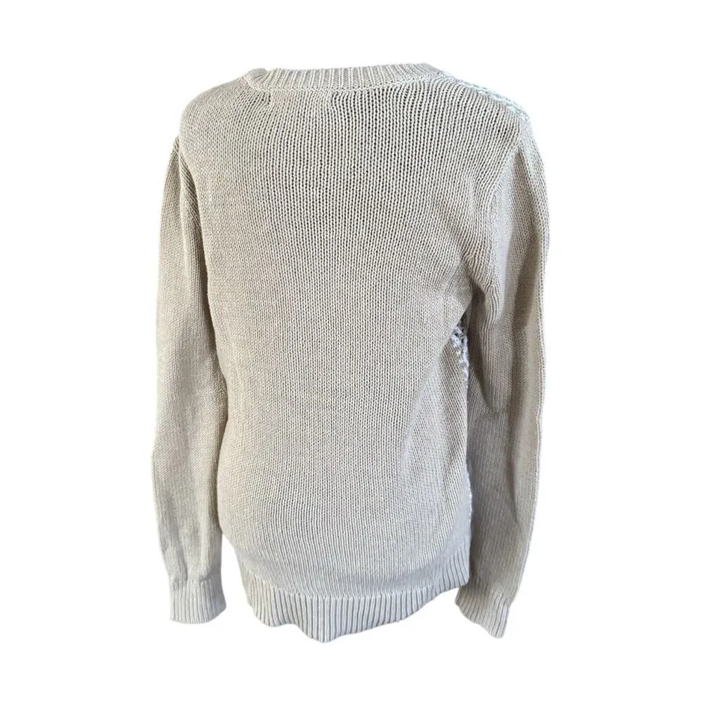 Liz Claiborne Medium Knit Sweater Winter Fall Academia Professor Pumpkin Patch - Image 6