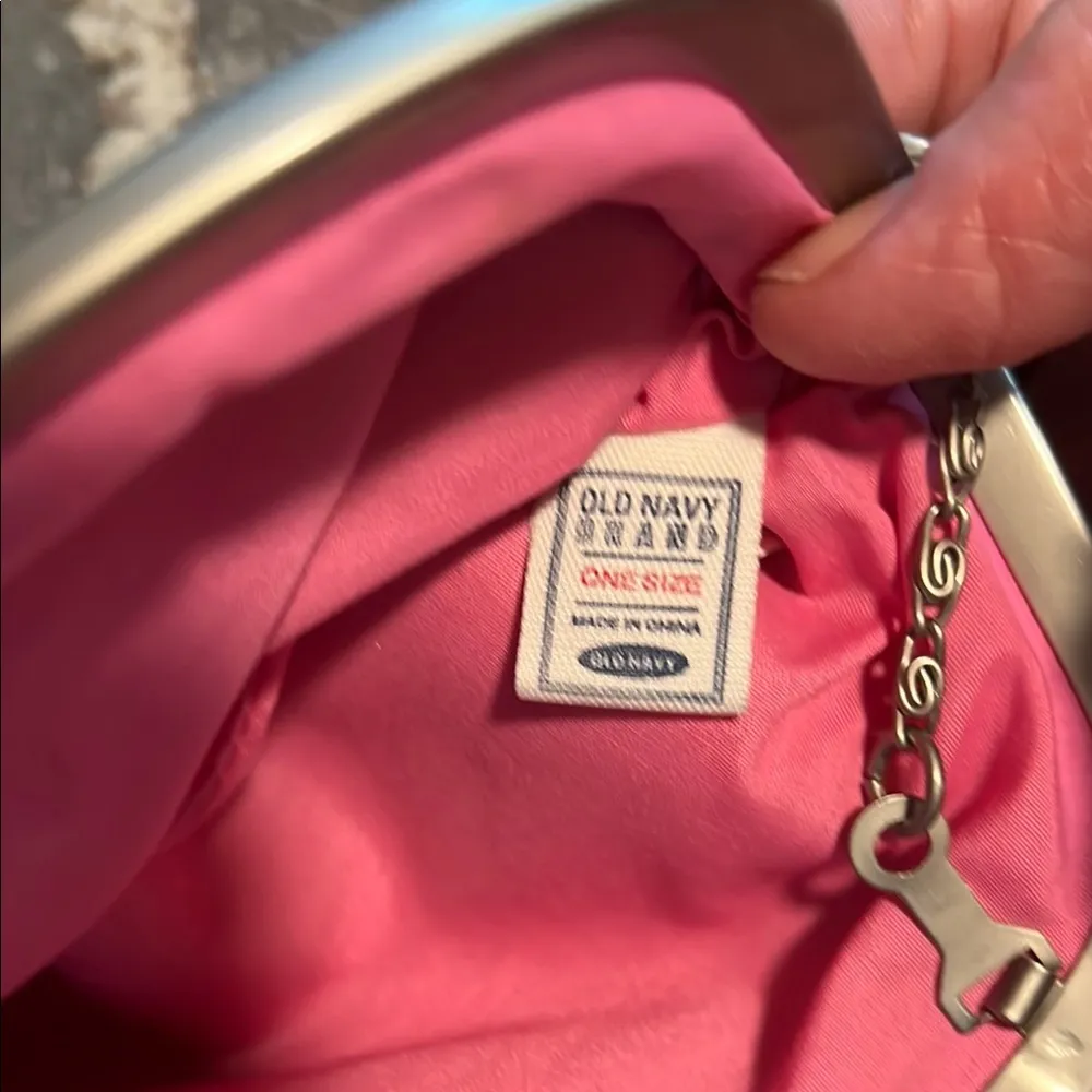 Old Navy Gold and Pink Clutch with Chain Handle - Image 3