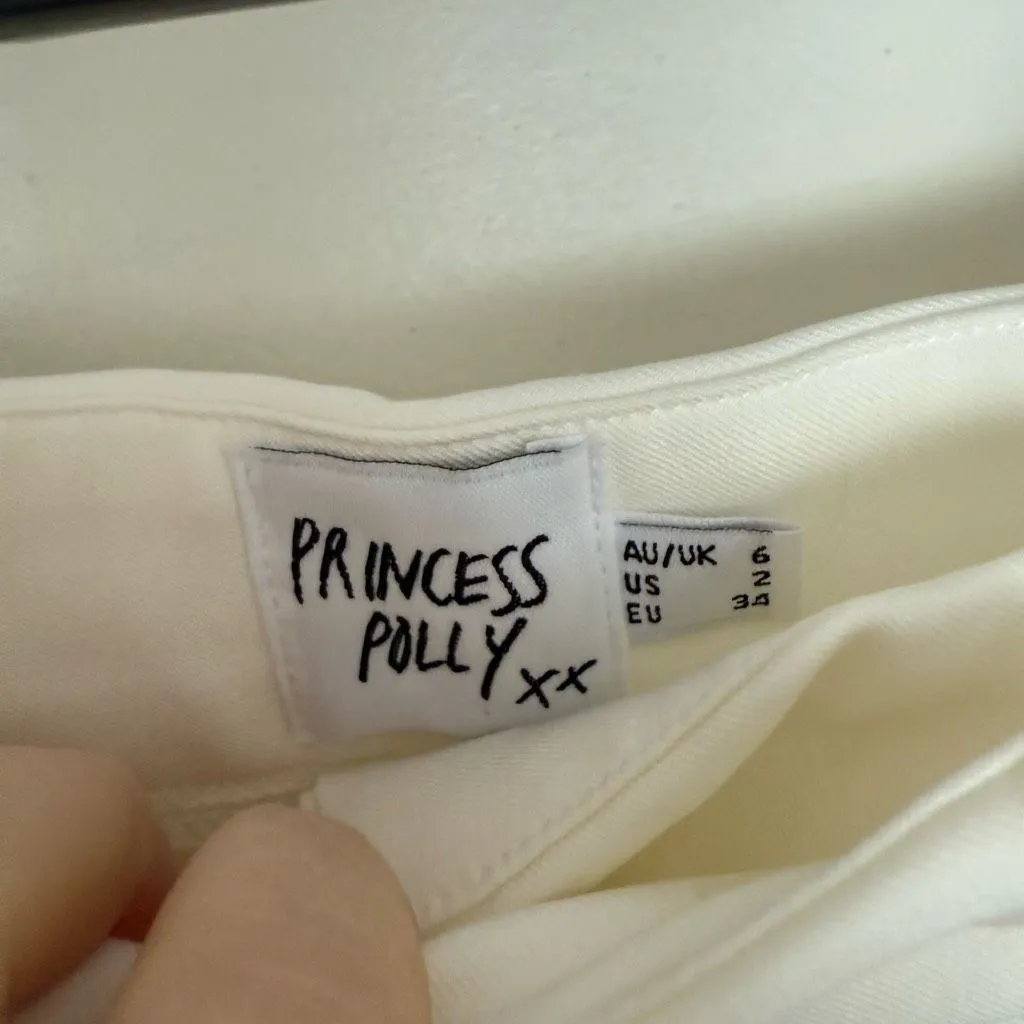 Princess Polly Women’s 2 White Wide Leg Dress Pants Trouser Career Workwear - Image 2