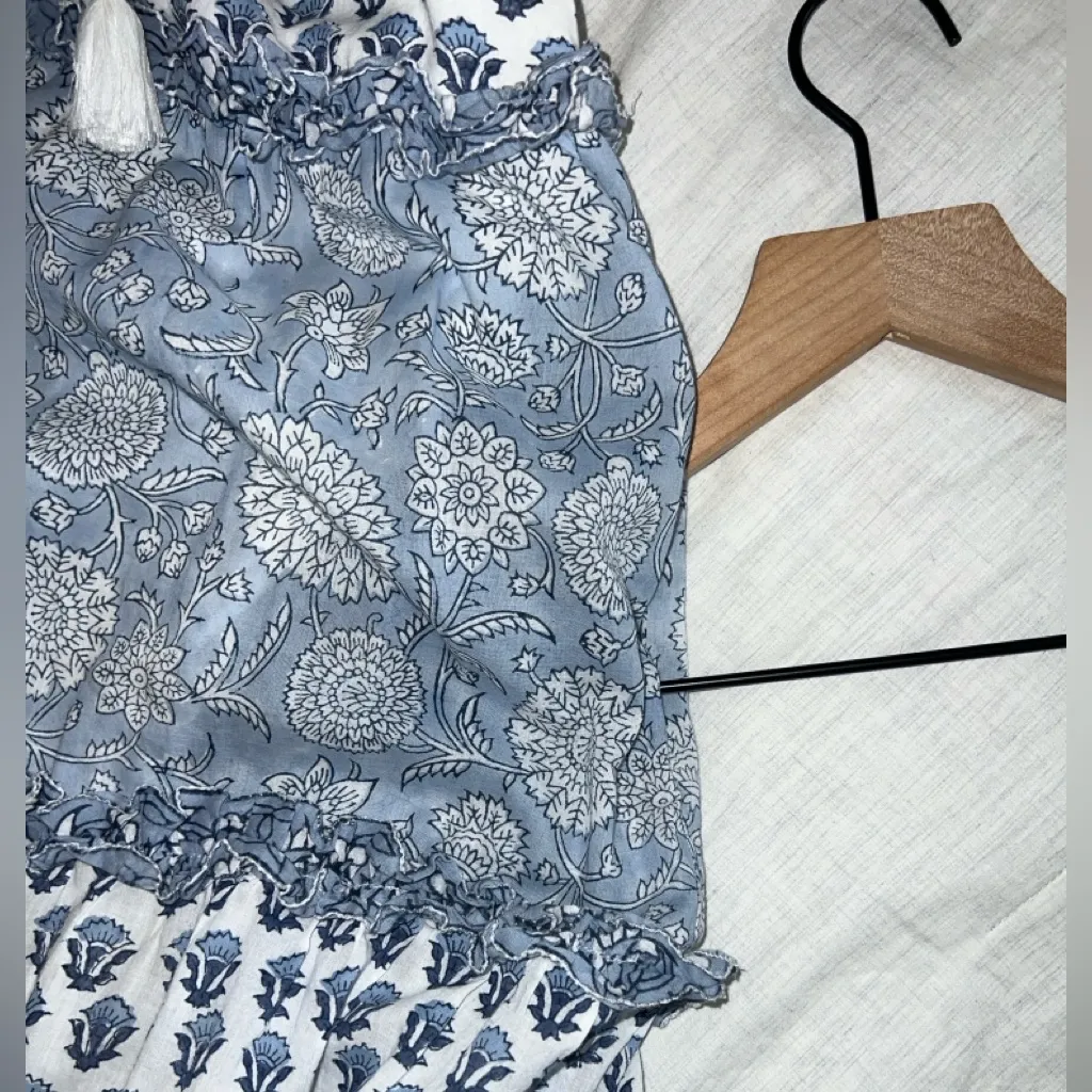 Tuckernuck Cleobella Organic Cotton Maxi Dress Hydrangea Boho India Print Small - Image 9