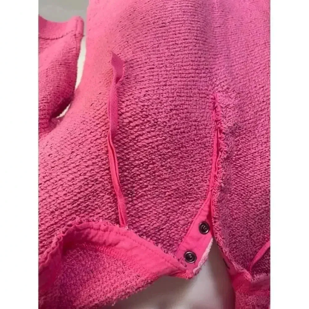 Women's Soft Surroundings‎ Pink Textured 3/4 Sleeve Pullover Sweater Small 0142 - Image 2