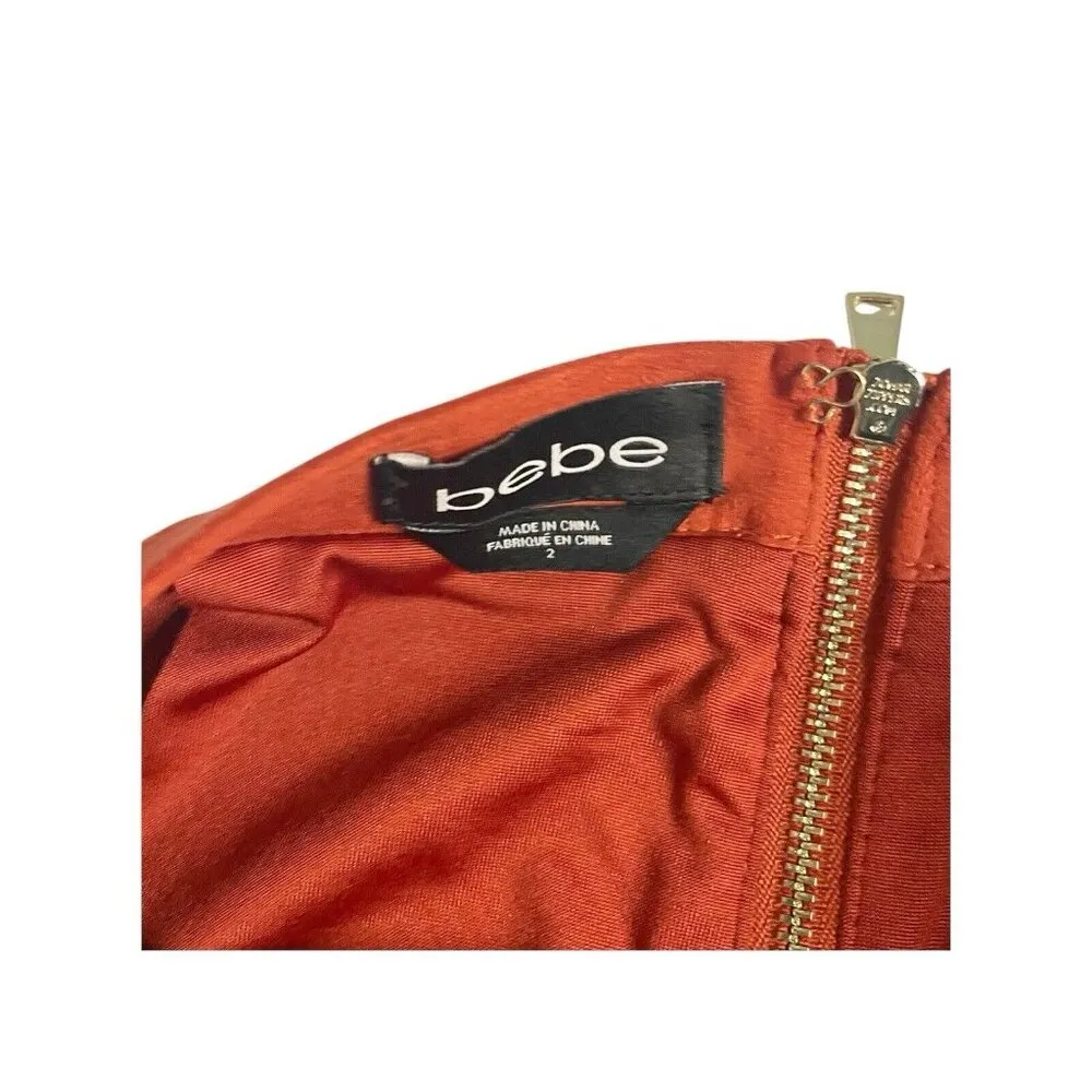 BeBe Mini Skirt Womens 2 Velvet Red Zip Back Y2K Fitted - Image 3