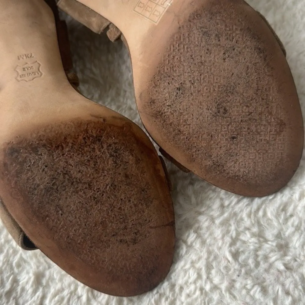 Leyla Lace Up Suede Cut Out Open Toe Stilettos Heels Size 7.5 - Image 5