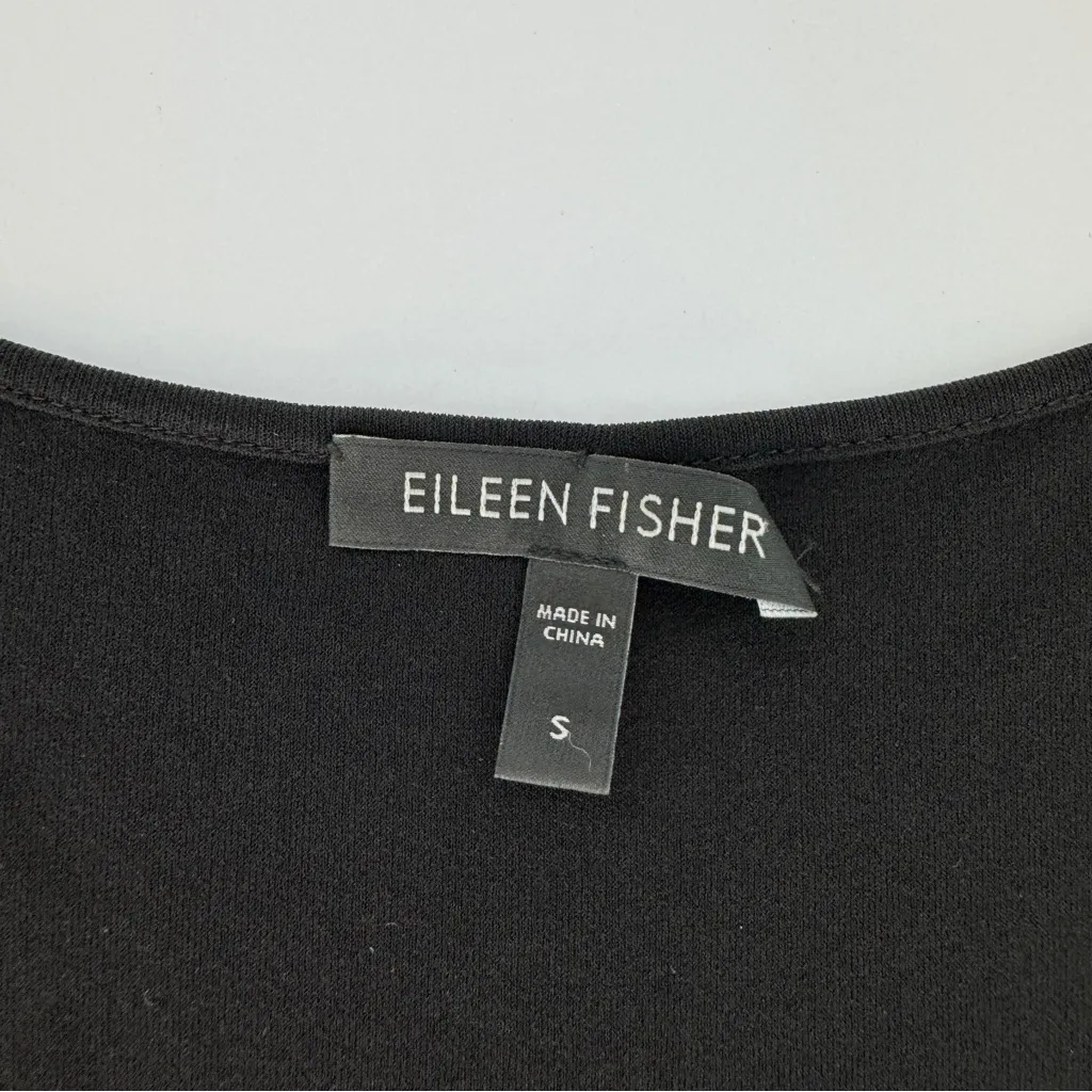 Eileen Fisher Black Silk Jersey Scoop Neck Tank Size Small NWOT - Image 3