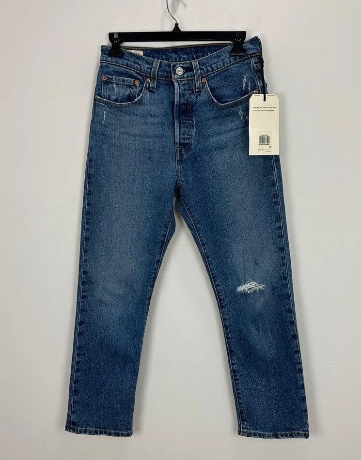 Levi's Premium 501 Original Cropped Womens Jeans High Rise Blue W 26  L 26 NWT - Image 4