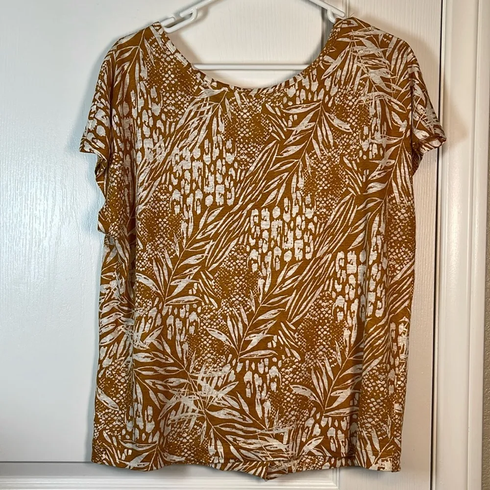 Christian Siriano New York 100% Linen Boxy Blouse Size Large EUC #0623 - Image 2