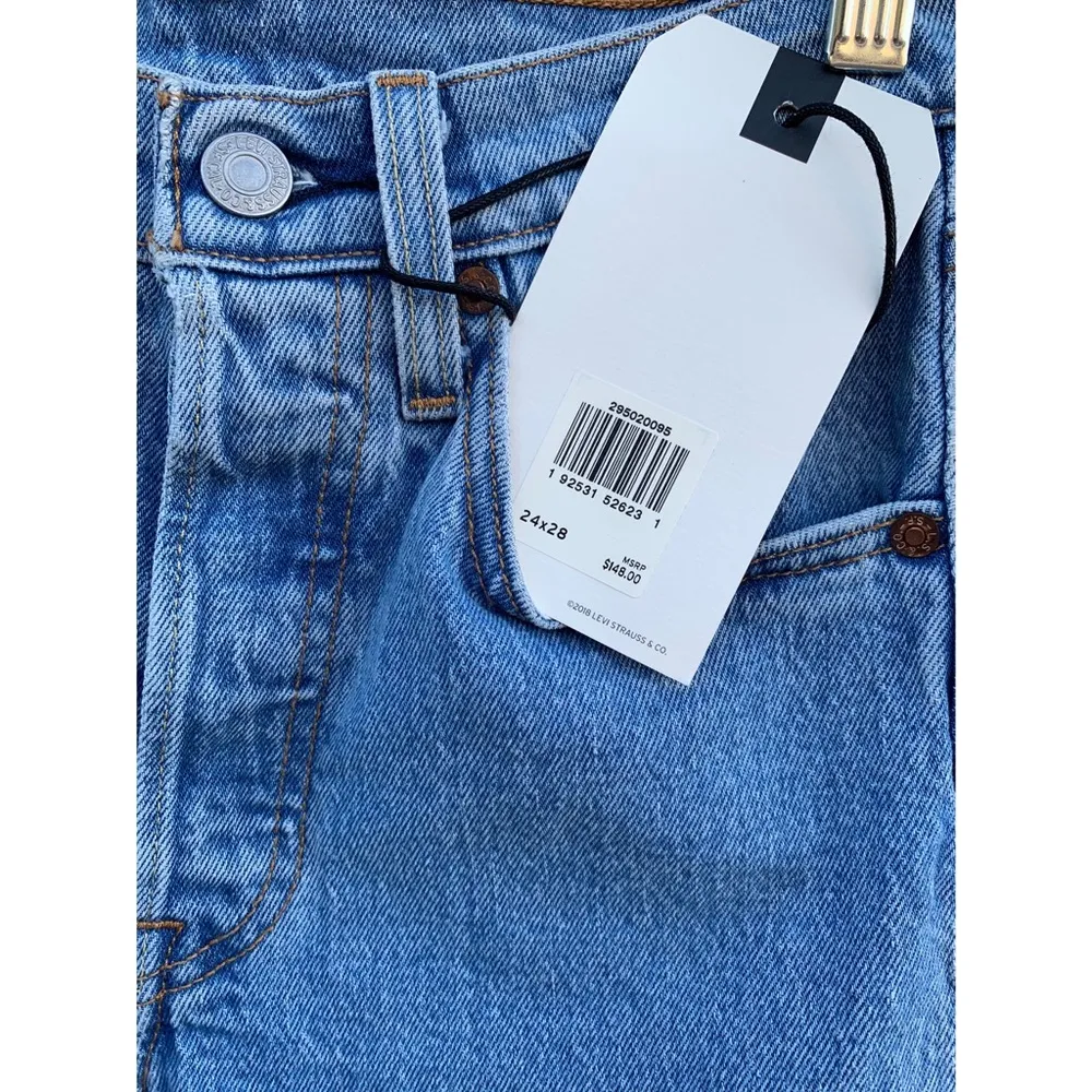 Levi’s Premium 501 Skinny High Rise Rhinestone Studded Fringe Denim Jeans NWT - Image 6