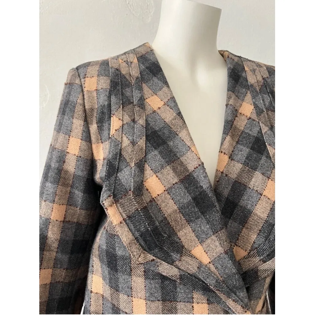 Vintage 80s Womens wool plaid romantic equestrian skirt suit Size S scarf rustic - Image 3