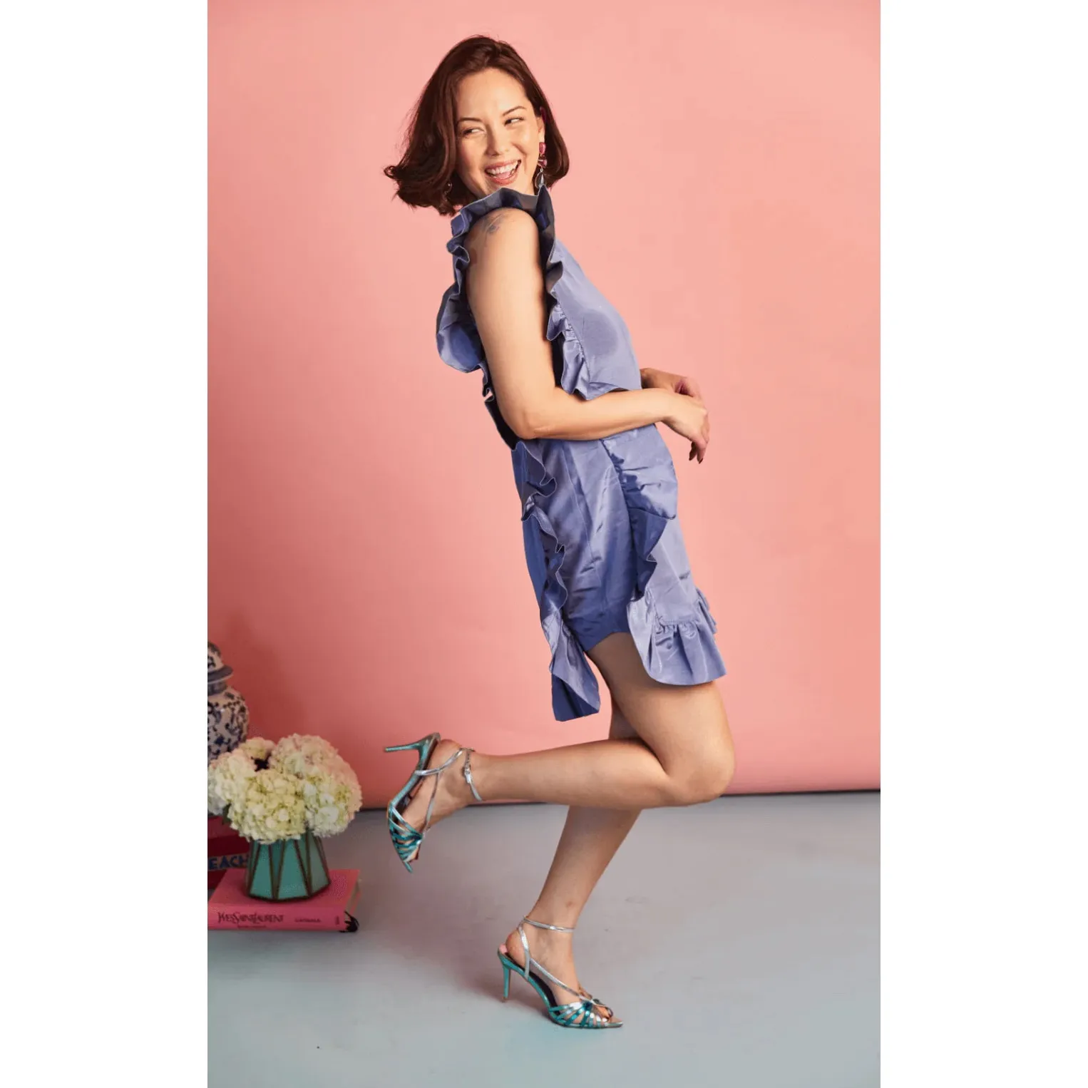 BURU Midnight Black Anniversary Ruffled Mini Dress‎ Size Large - Image 3