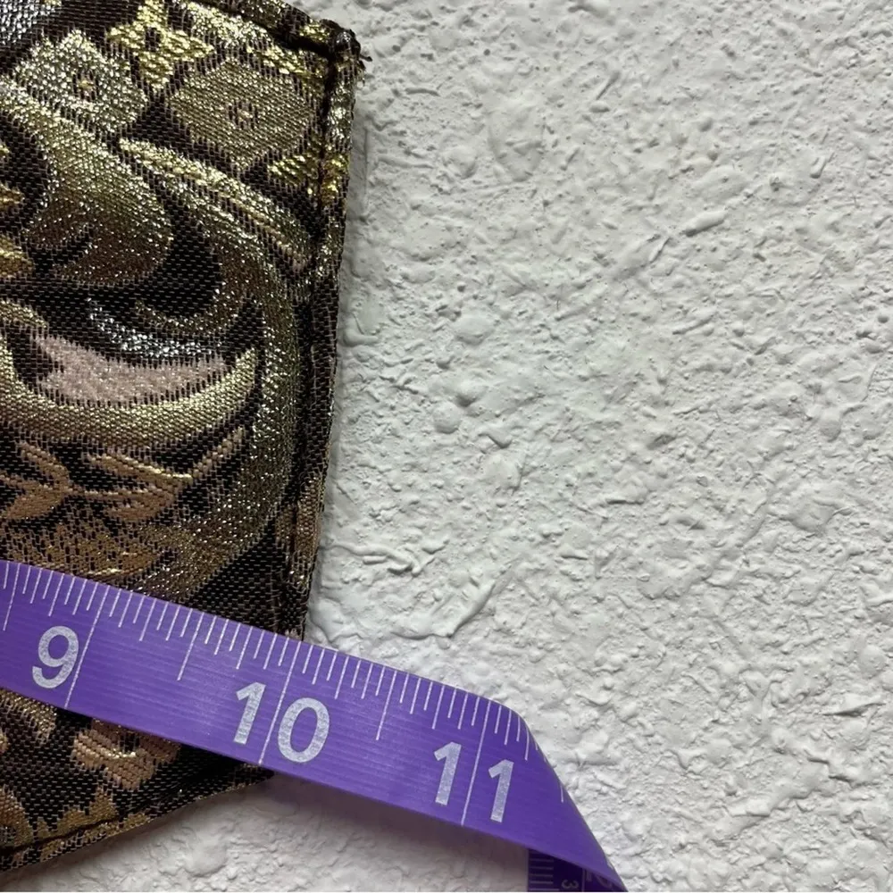 Y2K Vintage Victorias Secret Purse Metallic Shoulder Bag Floral Gold Silver - Image 11