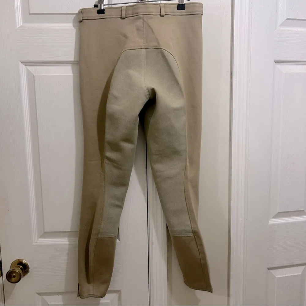 Douglas Tan Riding Breeches Pants wZipper Pockets & Velcro at Leg Bases Size 32R - Image 2