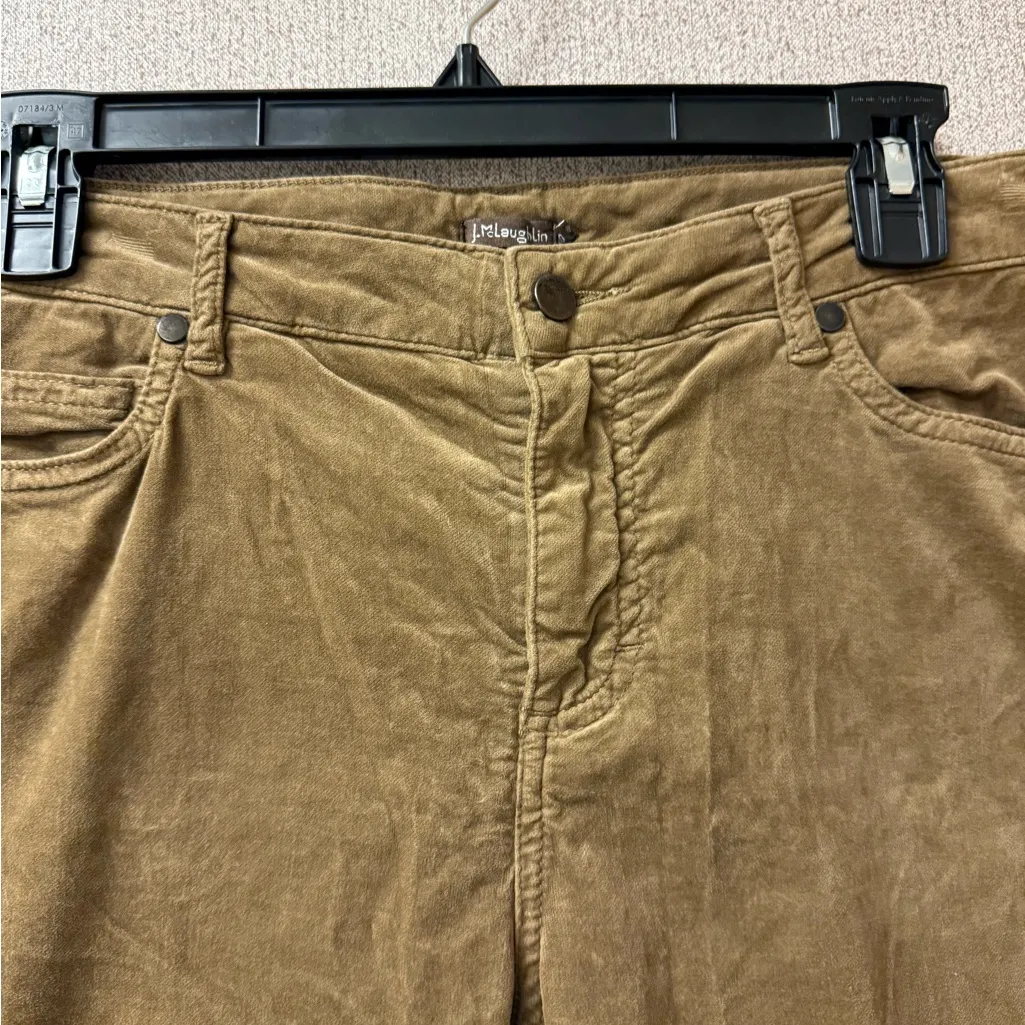 J.MClaughlin Women size 10 brown curdoroy mid Rise‎ stretch casual Pants - Image 3