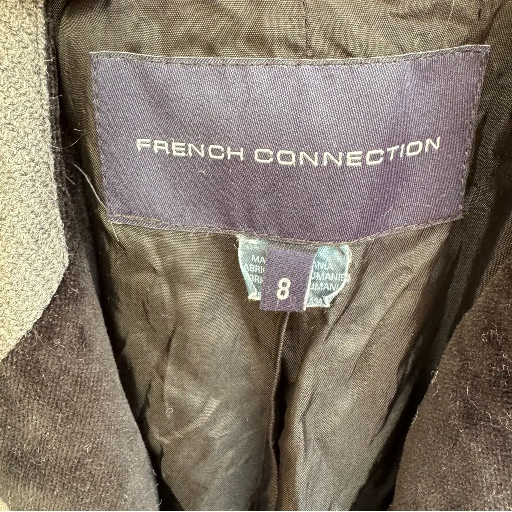 French Connection  Classic Gray Tweed Trench Coat - Image 8