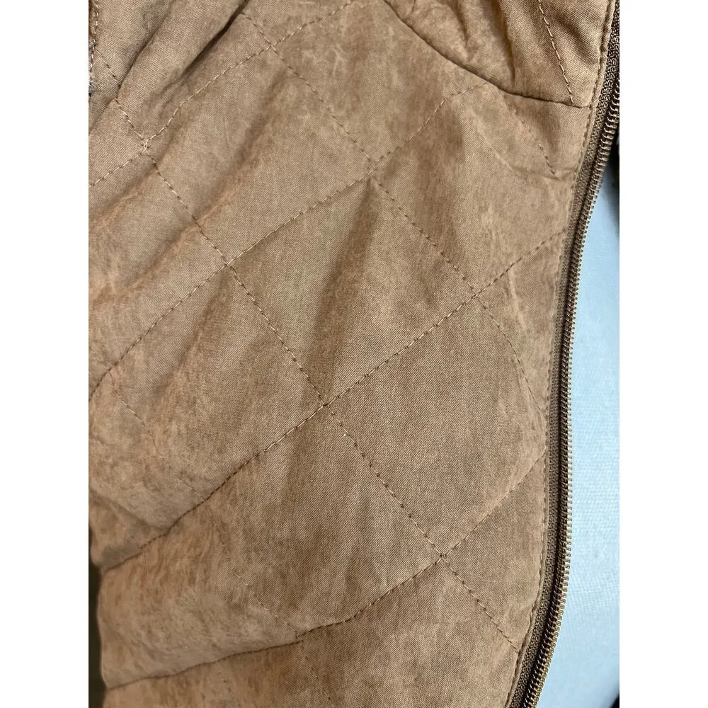 Pink lily boutique brown leopard reversible vest faux fur NEW faux suede winter - Image 8