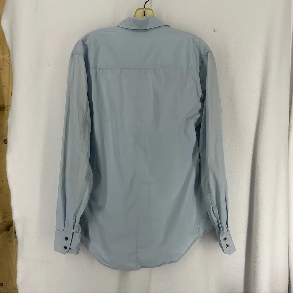 Button Down Collared Shirt Womens Medium Blue - Image 8